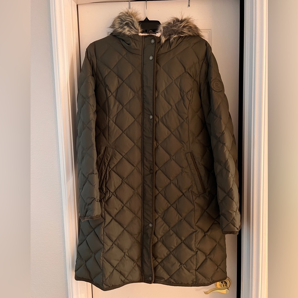 Lauren Ralph Lauren faux fur trim down & feather parka - M